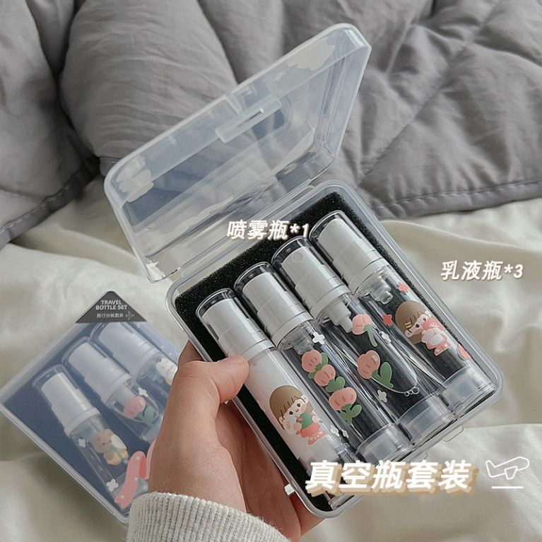  Bộ Chai Du Lịch Chân Không Thông Minh, Xịt Mỹ Phẩm, Cream Dưỡng Da Di Động, Hàng Đặt Trước 