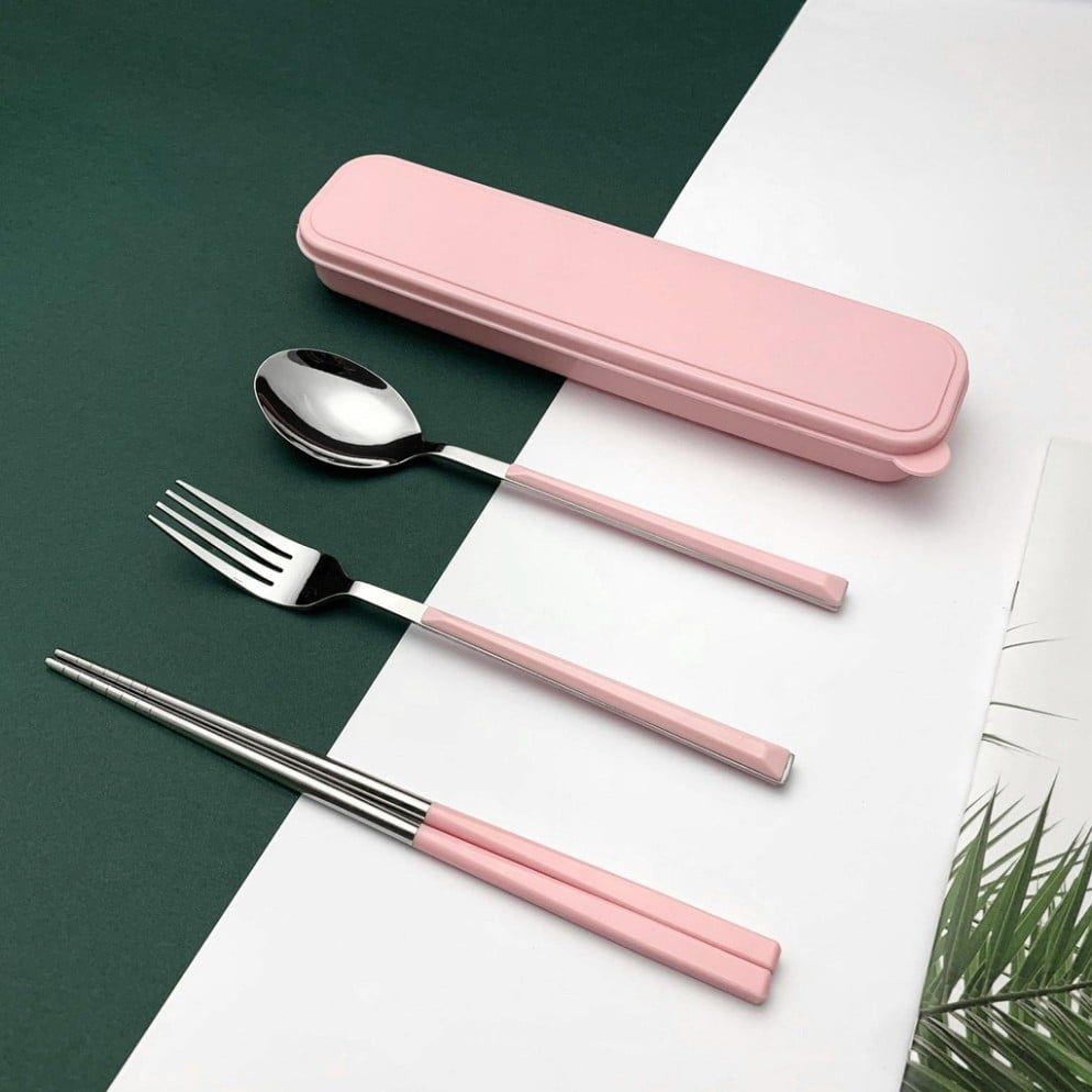  Bộ 3 Muỗng Đũa Nĩa Inox304 Có Hộp Đựng Cao Cấp Màu Pastel [GIAO HÀNG 2-10 NGÀY | SỈ TỪ 2 TRIỆU | CÓ THỂ IN LOGO] 