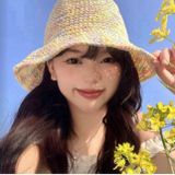  Mũ cói thời thượng PK303 với nơ ren trẻ trung, phong cách 2 kiểu thắt nổi bật 