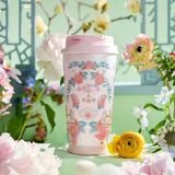  Cốc starbucks hoa mùa xuân phong cách quốc gia kính cách nhiệt thép không gỉ 