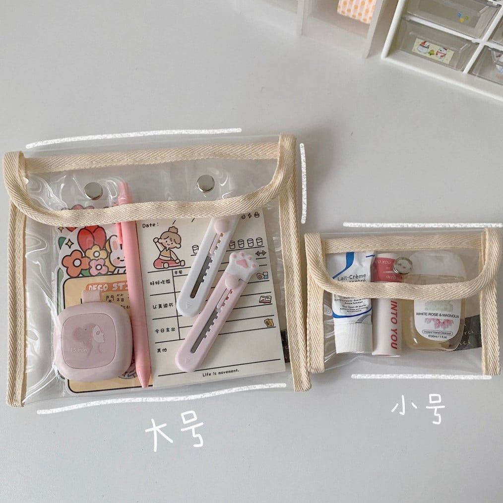  Bộ 10 túi chống nước trong suốt đậm chất instagram hàn quốc đựng mỹ phẩm tai nghe điện thoại 