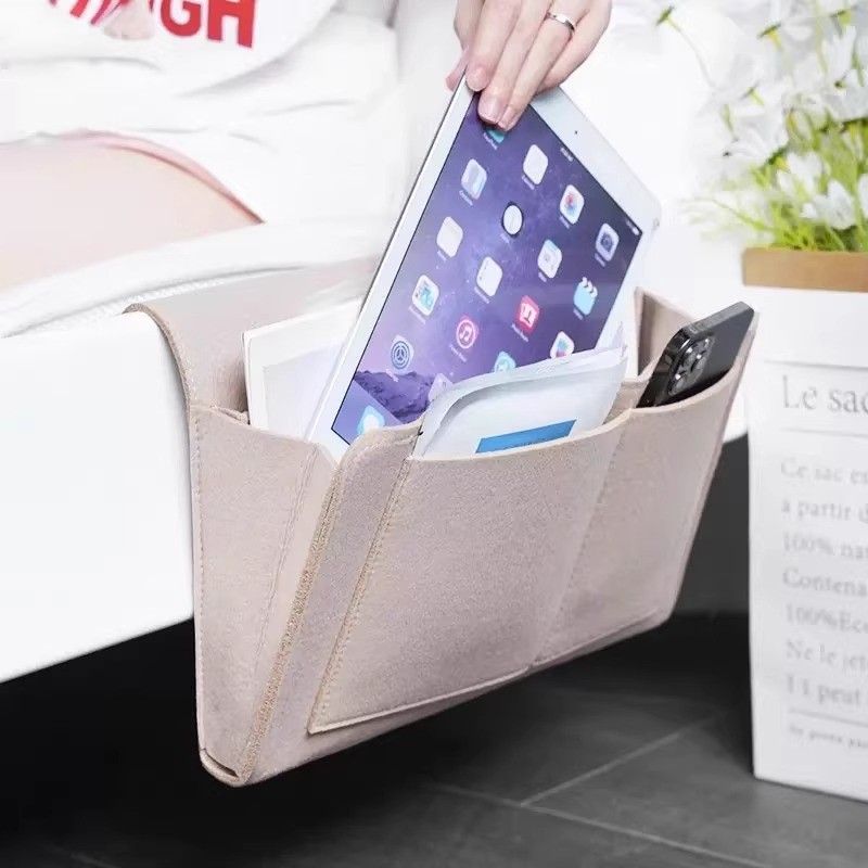  Túi Treo Đầu Giường Bằng Nỉ Màu Be, Xám, Nâu - Túi Đựng Điện Thoại, Đồ Lặt Vật, Điều Khiển TV, Trang Trí Phòng Ngủ [GIAO HÀNG 2-10 NGÀY | SỈ TỪ 2 TRIỆU | CÓ THỂ IN LOGO] 