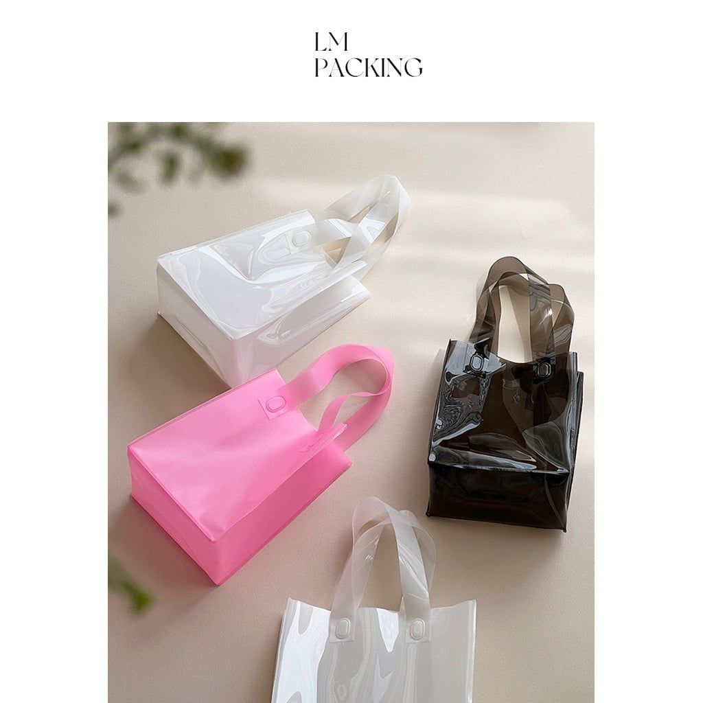  Túi đựng quà tặng pvc dày đựng đồ trang sức thạch túi xách tay in logo 