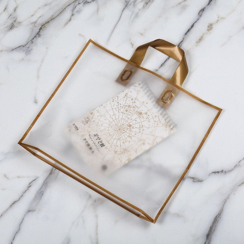  Túi Nhựa Tote Trong Suốt Mờ Tùy Chỉnh Logo Cho Shop Quần Áo Trẻ Em Phụ Nữ 