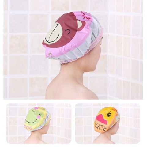  Mũ trùm đầu khi tắm - chống nước Mũ chụp đầu tránh ướt tóc khi tắm cho bạn gái- Có nhiều họa tiết xinh xắn, đán 