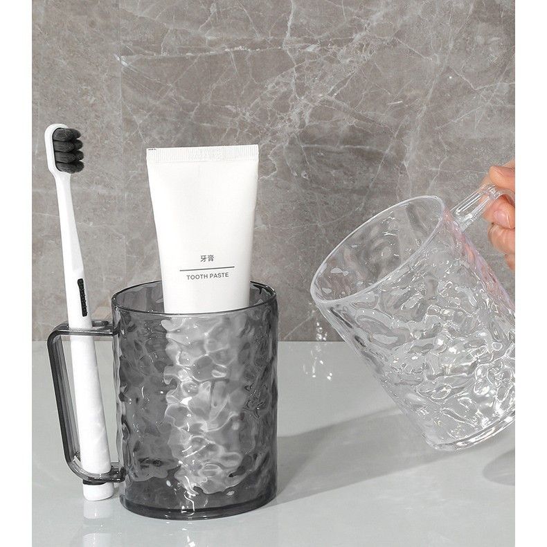  Cốc Súc Miệng Nhựa Màu Trắng, Xám Họa Tiết Sông Băng - Cốc Đánh Răng Cao Cấp, Phong Cách Hàn Quốc, Sang Trọng Nhẹ Nhàng [GIAO HÀNG 2-10 NGÀY | SỈ TỪ 2 TRIỆU | CÓ THỂ IN LOGO] 