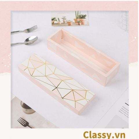  Hộp & túi bánh ngọt, bánh nướng, bánh mousse hình chữ nhật, chia ngăn, đựng thực phẩm làm quà tặng Q692 