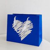  Bộ 10 Túi Giấy Quai Xách Vui Nhộn: Hình Mặt Cười & Trái Tim Màu Xanh Dương Q1349 