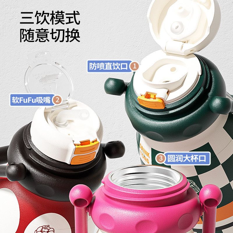  Bình Sữa Inox Cốc Giữ Nhiệt Cặp Đôi Cho Sinh Viên - Thiết Kế Bắt Mắt, Có Dây Đeo, Ống Hút, Khóa [GIAO HÀNG 2-10 NGÀY | SỈ TỪ 2 TRIỆU | CÓ THỂ IN LOGO] 