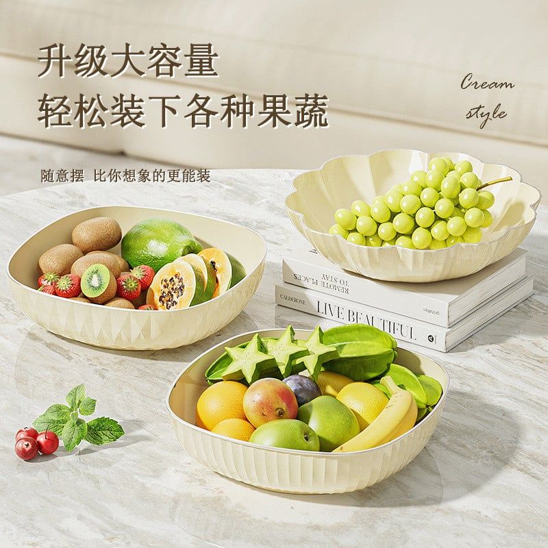  Đĩa Trái Cây Nhựa Phong Cách Kem Dung Tích Lớn Dùng Gia Đình [GIAO HÀNG 2-10 NGÀY | SỈ TỪ 2 TRIỆU | CÓ THỂ IN LOGO] 