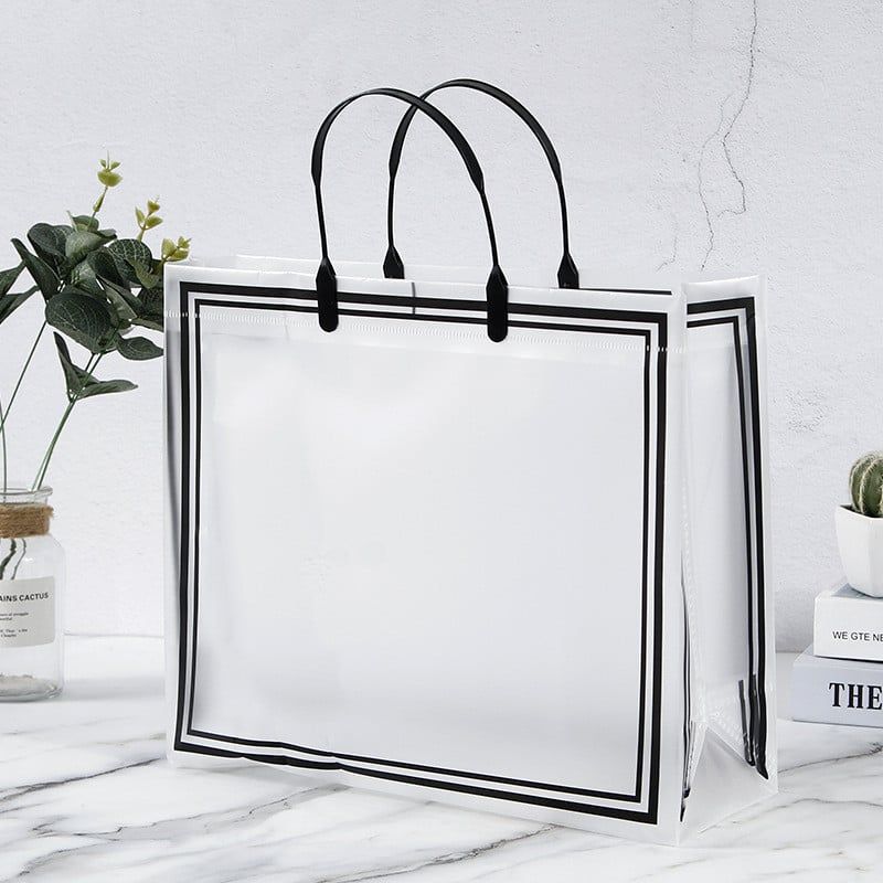  (HÀNG ĐẶT TRƯỚC) 10 Túi Tote Viền Trong Suốt Bằng Nhựa Dày Đựng Quà Tặng, Quần Áo [GIAO HÀNG 2-10 NGÀY | SỈ TỪ 2 TRIỆU | CÓ THỂ IN LOGO] 