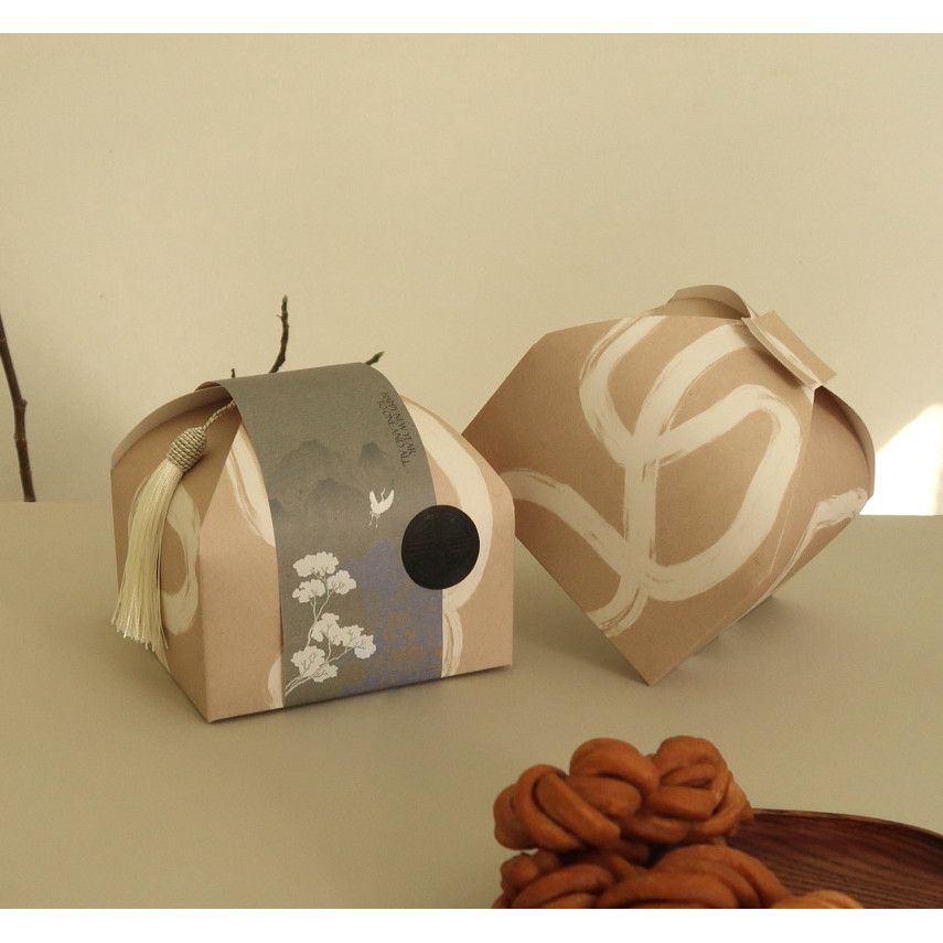  Hộp Carton Bao Bì Bánh Ngọt Nướng Phong Cách Wabababana Văn Học Đơn Giản 