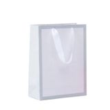  ```Bộ 10 túi giấy chắc chắn hai kiểu, quai ruy băng hoa văn đơn giản - Món quà trắng tinh, Q1754``` 