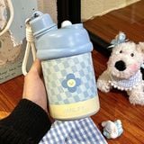  Cốc giữ nhiệt cốc nước kiểu dáng xinh xắn nhỏ nhắn cho nữ tiện mang theo có ống hút 