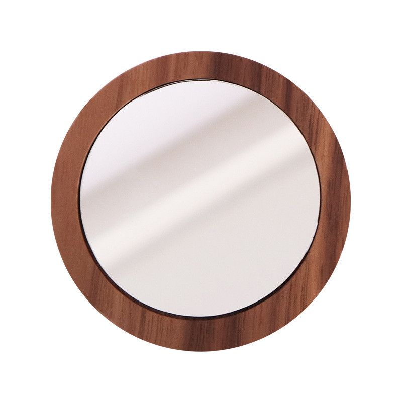  Gương Trang Điểm Cầm Tay Gỗ Óc Chó Hình Tròn - Gương Bỏ Túi Mini Một Mặt, Nhỏ Gọn, Dễ Mang Theo [GIAO HÀNG 2-10 NGÀY | SỈ TỪ 2 TRIỆU | CÓ THỂ IN LOGO] 