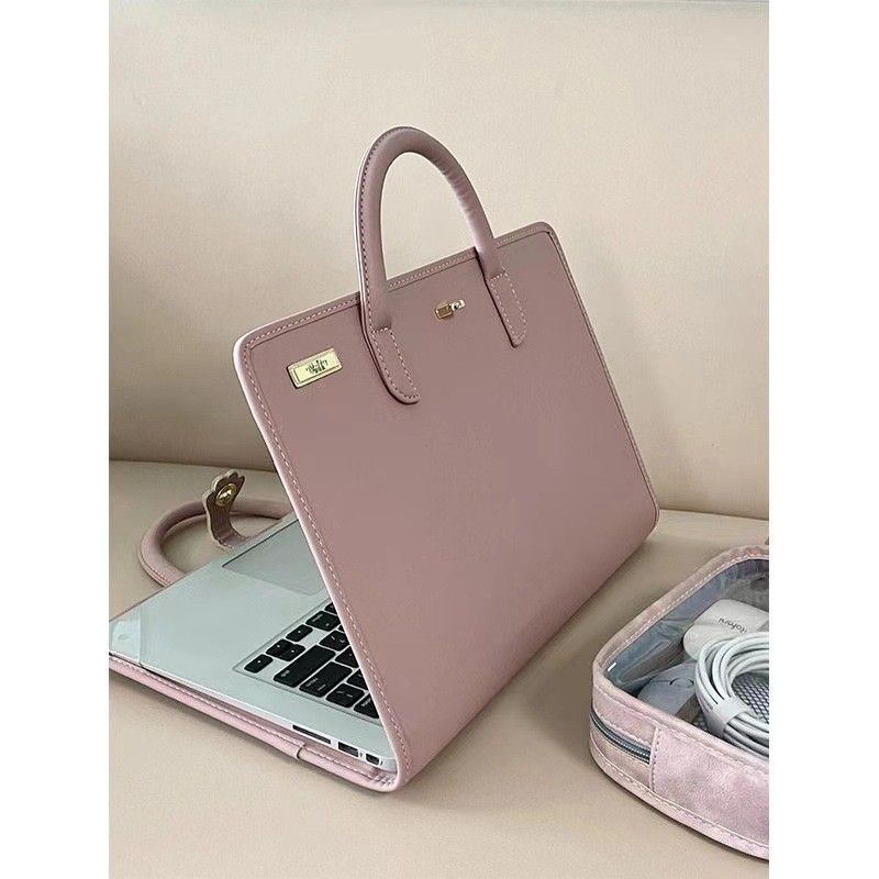  Túi Đựng Laptop Bằng PU Màu Hồng - Bao Da Bảo Vệ Máy Tính Xách Tay Nhiều Kích Cỡ, Phong Cách Nữ Tính [GIAO HÀNG 2-10 NGÀY | SỈ TỪ 2 TRIỆU | CÓ THỂ IN LOGO] 