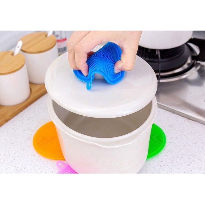  Miếng Rửa Bát Silicon Đa Năng Cọ Rửa Nhà Bếp, Bồn Rửa, Lót Cốc, Bắc Nồi [GIAO HÀNG 2-10 NGÀY | SỈ TỪ 2 TRIỆU | CÓ THỂ IN LOGO] 