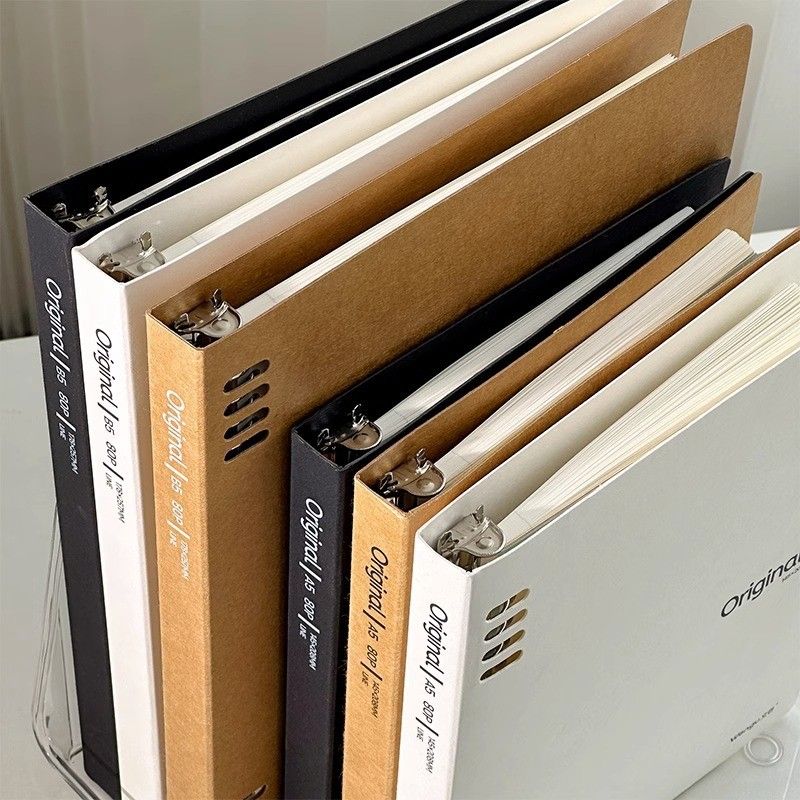  Vở Lò Xo Bìa Giấy Kraft Màu Đen, Trắng - Sổ Tay Khổ A/B Có Thể Tháo Rời, Không Cấn Tay, Thiết Kế Đơn Giản Cho Học Sinh [GIAO HÀNG 2-10 NGÀY | SỈ TỪ 2 TRIỆU | CÓ THỂ IN LOGO] 