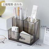  Hộp Bút Acrylic Trong Suốt 3 Ngăn - Hộp Đựng Bút Để Bàn Đa Năng, Văn Phòng Phẩm Phong Cách Đơn Giản [GIAO HÀNG 2-10 NGÀY | SỈ TỪ 2 TRIỆU | CÓ THỂ IN LOGO] 