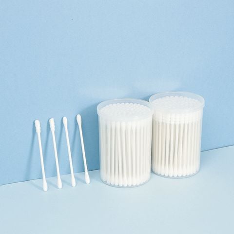  Tăm bông hai đầu đóng gói theo bộ, một đầu tròn một đầu xoắn, tăm bông trang điểm dùng một lần, 