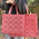  Túi xách vải không dệt dập nổi maple leaf đựng quần áo phụ nữ bao bì mua sắm 