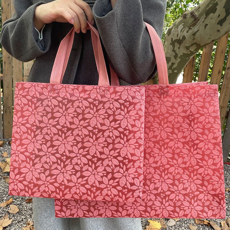  Túi xách vải không dệt dập nổi maple leaf đựng quần áo phụ nữ bao bì mua sắm 