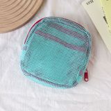  新款多巴胺网格收纳包旅行必备随身便携涤纶隔层化妆品收纳豆腐包 