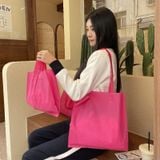  Túi tote nhựa mờ màu đỏ hồng đựng quần áo phụ nữ đóng gói quà tặng in bán buôn 