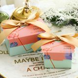  Hộp kẹo cưới hộp quà hồng hộp quà tặng hộp kẹo đính hôn màu xanh 