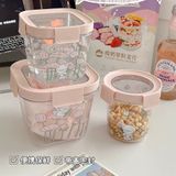  Bộ 3 Hộp Cơm Nhựa Hình Thú Cưng Màu Hồng, Xanh - Bát Đựng Trái Cây, Đồ Ăn Vặt Có Nắp Kín, Dễ Thương, Cầm Tay [GIAO HÀNG 2-10 NGÀY | SỈ TỪ 2 TRIỆU | CÓ THỂ IN LOGO] 