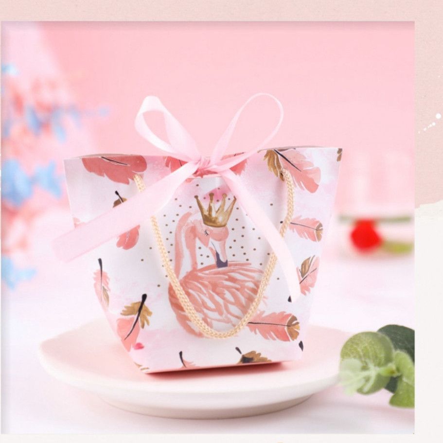 ``Túi giấy quà xinh xắn có nơ, kích thước 14 X 7 X 10 CM, hoàn hảo cho son, trang sức, quà lễ cưới, Tết (Q301)`` 