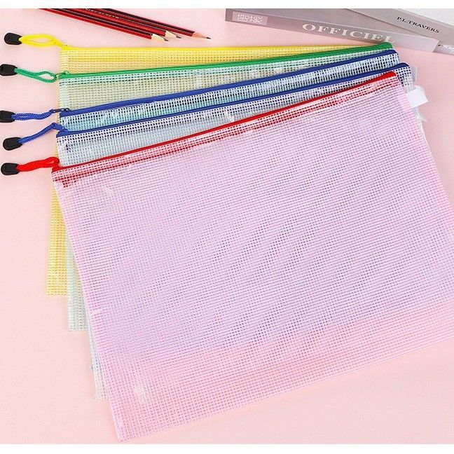  (HÀNG ĐẶT TRƯỚC) Combo 10 Túi Tài Liệu PVC Lưới Khóa Kéo Trong Suốt In Logo Được [GIAO HÀNG 2-10 NGÀY | SỈ TỪ 2 TRIỆU | CÓ THỂ IN LOGO] 