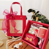  Bộ Túi Giấy và Hộp Quà Gấp Sẵn Trong Suốt Kích Thước 20x20x9cm - Quà Tết, Sinh Nhật Đáng Yêu 