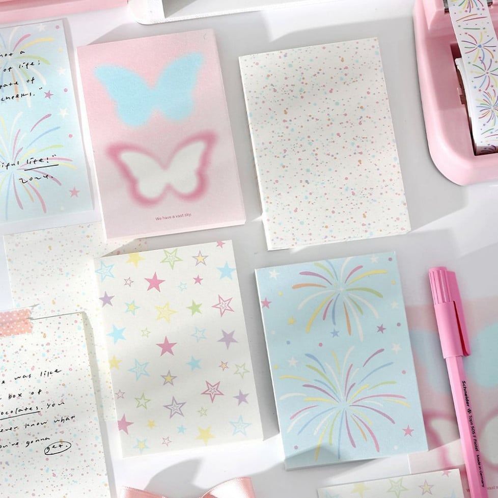  Giấy Ghi Nhớ Papermore 10 Tờ Cầu Vồng Hàn Quốc - Sổ Tay Trang Trí Sáng Tạo 