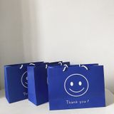  Bộ 10 Túi Giấy Quai Xách Vui Nhộn: Hình Mặt Cười & Trái Tim Màu Xanh Dương Q1349 