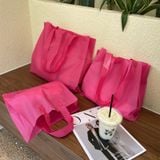  Túi tote nhựa mờ màu đỏ hồng đựng quần áo phụ nữ đóng gói quà tặng in bán buôn 
