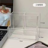  Hộp Bút Acrylic Trong Suốt 3 Ngăn - Hộp Đựng Bút Để Bàn Đa Năng, Văn Phòng Phẩm Phong Cách Đơn Giản [GIAO HÀNG 2-10 NGÀY | SỈ TỪ 2 TRIỆU | CÓ THỂ IN LOGO] 