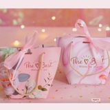  ``Túi giấy quà xinh xắn có nơ, kích thước 14 X 7 X 10 CM, hoàn hảo cho son, trang sức, quà lễ cưới, Tết (Q301)`` 