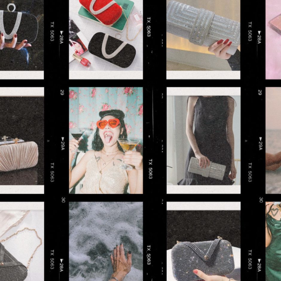  Ví cầm tay đính sequin cao cấp T271 - Clutch sang trọng cho tiệc tùng 