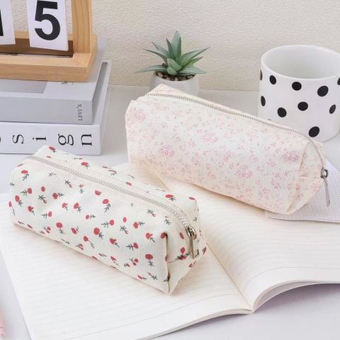  (HÀNG ĐẶT TRƯỚC) Túi Đựng Bút Hoa Nhỏ Phong Cách Kem Kèm Hộp Văn Phòng Phẩm Đa Năng [GIAO HÀNG 2-10 NGÀY | SỈ TỪ 2 TRIỆU | CÓ THỂ IN LOGO] 