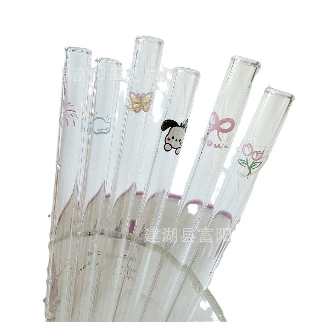  Ống Hút Thủy Tinh Borosilicate In Họa Tiết Nhiều Màu - Ống Hút Dễ Thương Dùng Cho Đồ Uống, Sinh Tố, Trà Sữa, Quà Tặng [GIAO HÀNG 2-10 NGÀY | SỈ TỪ 2 TRIỆU | CÓ THỂ IN LOGO] 
