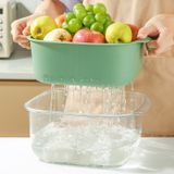  Rổ rửa rau hai tầng bằng nhựa PET cỡ lớn phối màu nổi bật, chậu rửa trái cây, 