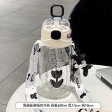  Cốc Nước Thủy Tinh Dễ Thương Dành Cho Bé Gái - Thiết Kế Mới, Ống Hút Trong Suốt (Đặt Trước) 