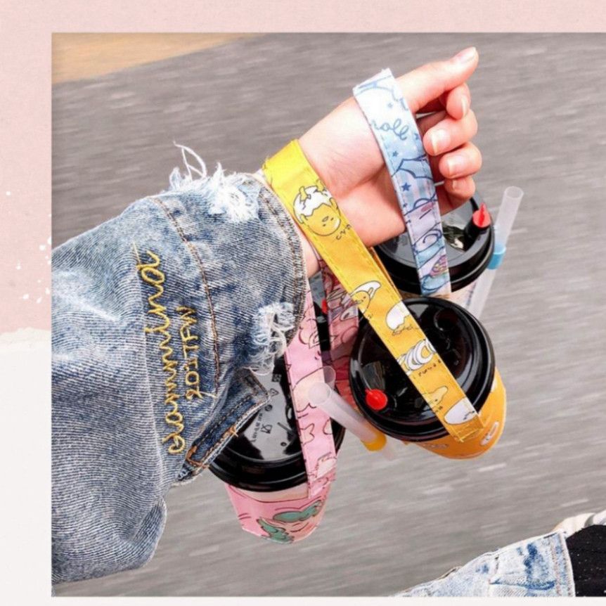  Bộ 5 Túi Đựng Ly Canvas Bảo Quản Nhiệt, Quai Xách Hình Đôi Mắt toPK1324 