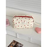  Túi Đựng Mỹ Phẩm Vải Cotton Màu Đỏ Hình Trái Tim - Túi Xách Đựng Đồ Trang Điểm, Phụ Kiện Du Lịch Dễ Thương, Xuất Khẩu [GIAO HÀNG 2-10 NGÀY | SỈ TỪ 2 TRIỆU | CÓ THỂ IN LOGO] 
