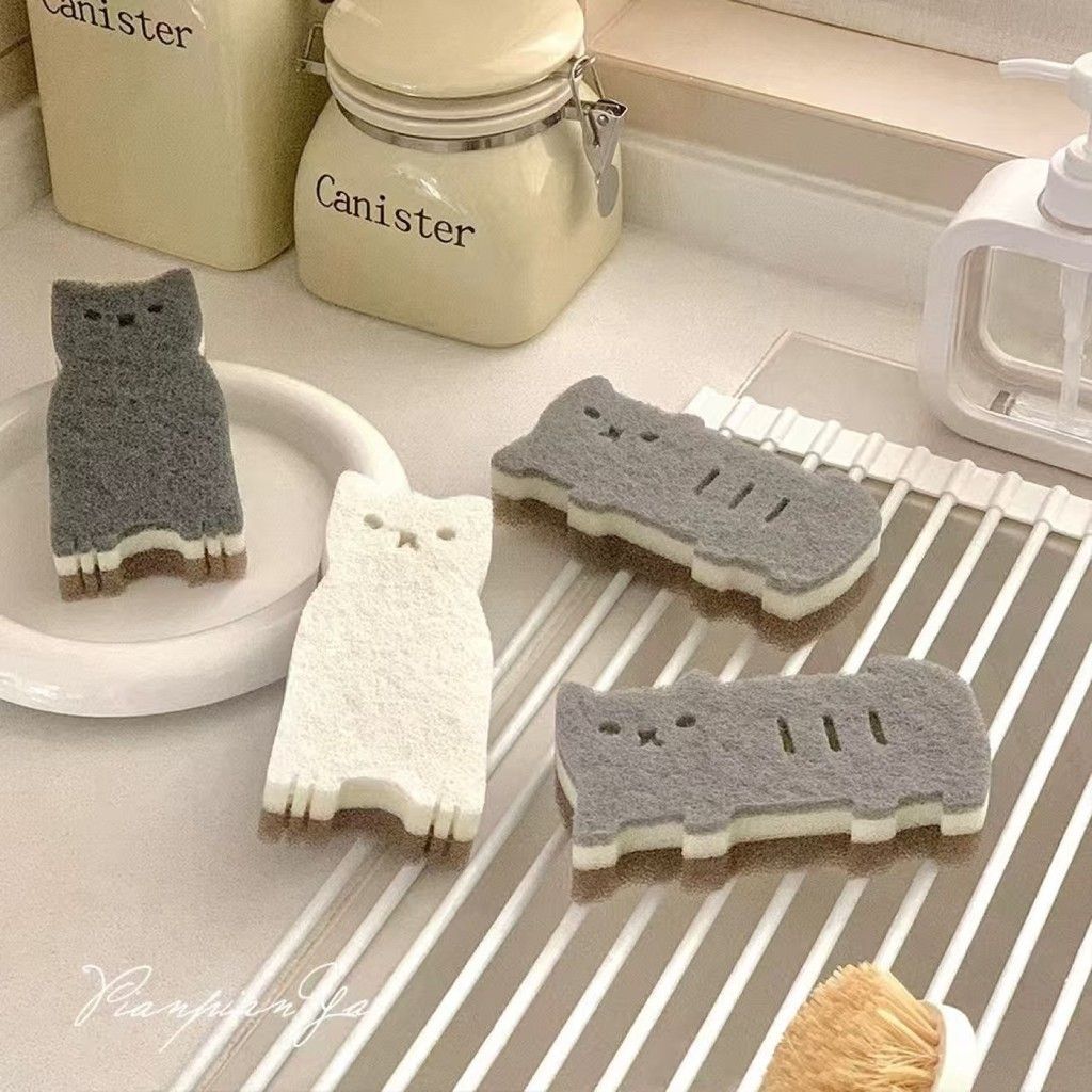  Miếng Bọt Biển Dày Làm Sạch Mèo Con Cọ Rửa Nhà Bếp [GIAO HÀNG 2-10 NGÀY | SỈ TỪ 2 TRIỆU | CÓ THỂ IN LOGO] 