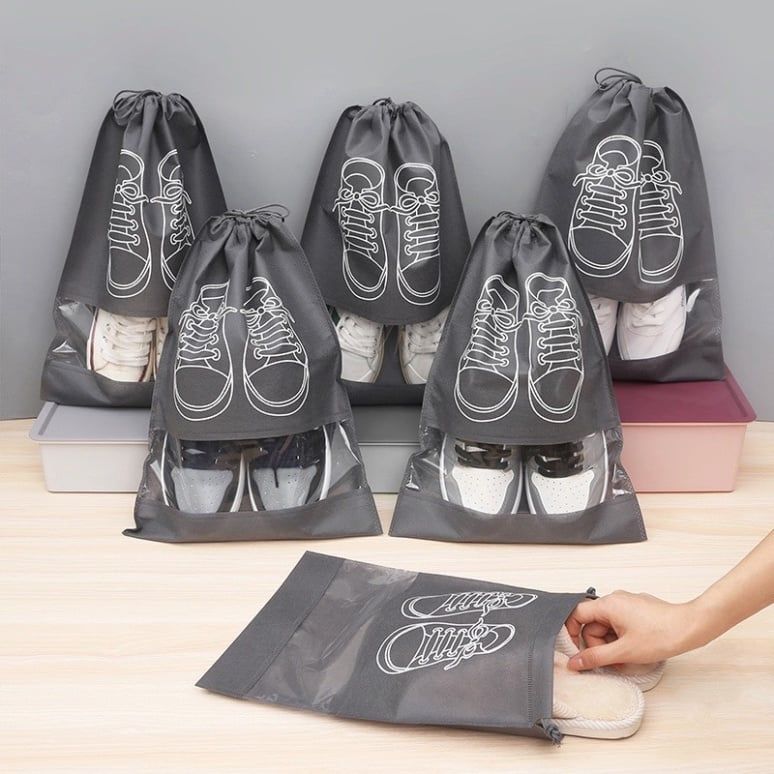  10 Túi Vải Đựng Giày Dây Rút Chống Bụi Du Lịch Size Lớn 44x32cm [GIAO HÀNG 2-10 NGÀY | SỈ TỪ 2 TRIỆU | CÓ THỂ IN LOGO] 