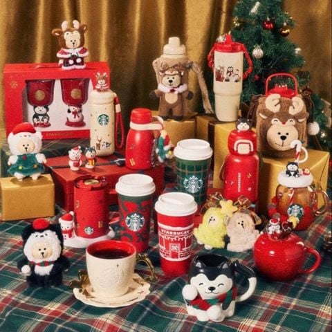  Cốc giữ nhiệt phong cách Giáng Sinh có ống hút, cốc quà tặng 