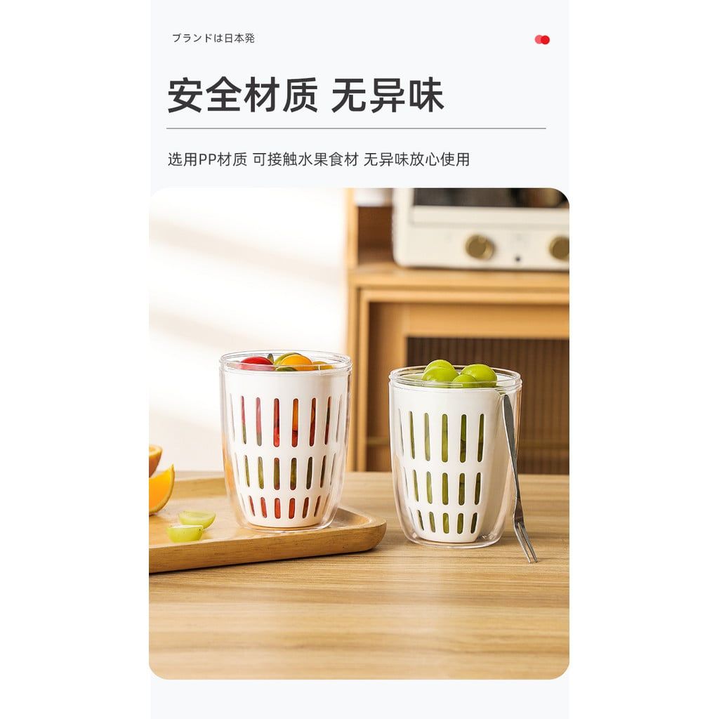  Cốc Salad/Trái Cây 2 Lớp Thoát Nước Bằng Nhựa - Hộp Đựng Thực Phẩm Mang Đi Phong Cách Nhật, Cấp An Toàn [GIAO HÀNG 2-10 NGÀY | SỈ TỪ 2 TRIỆU | CÓ THỂ IN LOGO] 