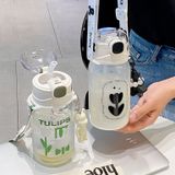  Cốc Nước Thủy Tinh Dễ Thương Dành Cho Bé Gái - Thiết Kế Mới, Ống Hút Trong Suốt (Đặt Trước) 